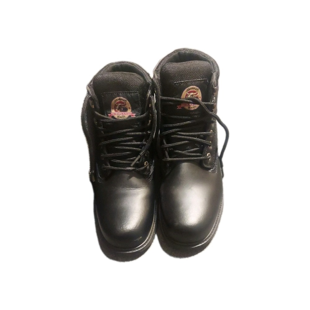 Brahma F2413-11 Black Leather Steel Toe Lace Up Work Ankle Boots Mens Size 9‎